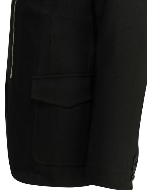 Comme des Garçons Black Single-Breasted Zip-Up Blazer for men