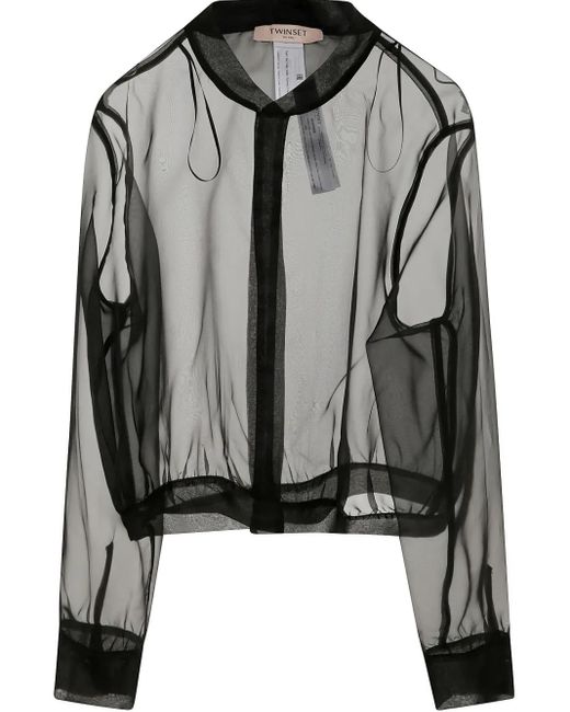 Twinset Black Transparent Bomber Jacket