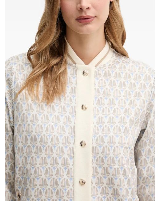 Joop! White Gemustertes Tjara Sweatshirt mit Knöpfen