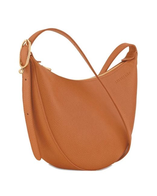 Longchamp ル フローネ グレインレザーショルダーバッグ S Brown