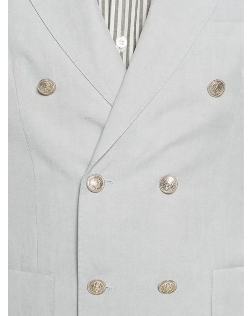 Eleventy White Double-Breasted Pocket Jacket for men