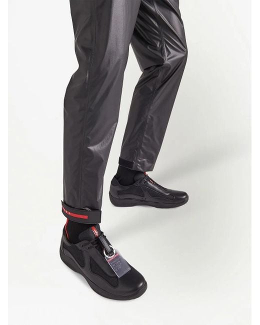 Prada Black America's Cup Leather Sneakers for men