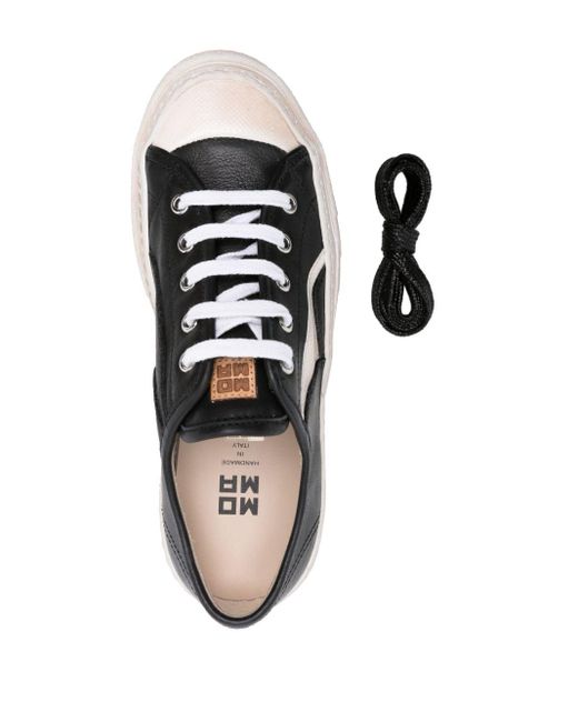 Moma Black Panelled Leather Sneakers