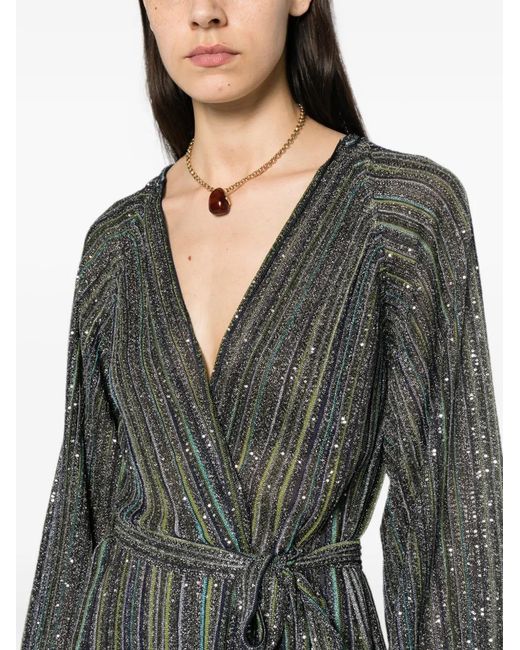 Missoni Gray Sequin-Embellished Striped Cardigan