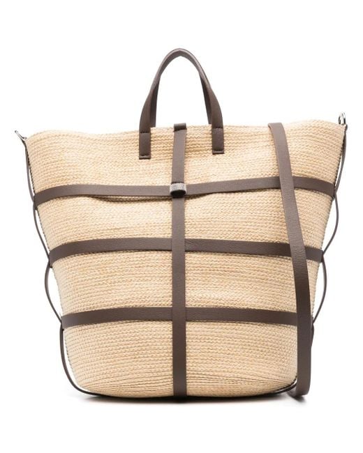 Peserico ウーブン ハンドバッグ Natural