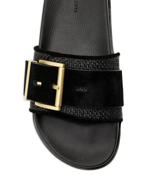 AllSaints Black Pantoletten mit Schnalle