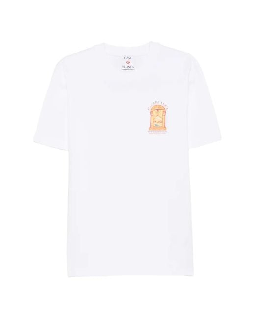 Casablanca White Graphic-Print T-Shirt for men