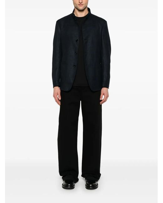 Zegna Blue Slub-Texture Jacket for men