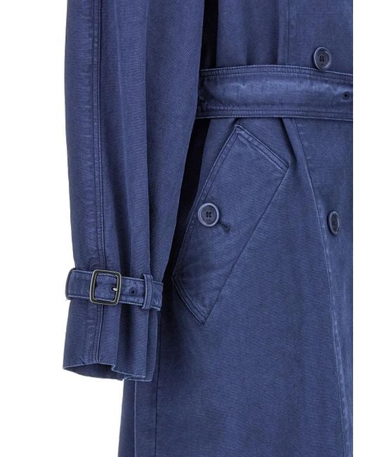 Max Mara Blue 'Calao' Trench Coat