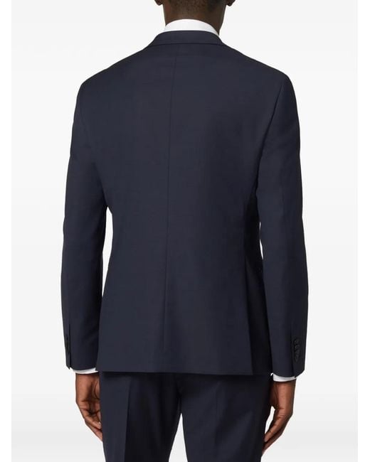 Boggi Blue Patterned Wool Blazer for men