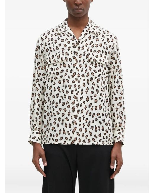 Wacko Maria White Leopard-Print Shirt for men