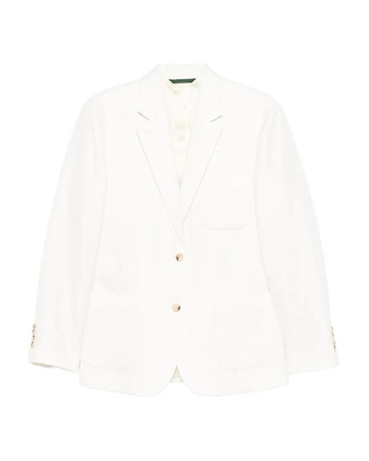 Lacoste White Pocket Button Blazer
