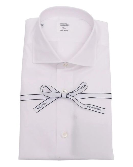 Camicia A Maniche Lunghe di Mazzarelli in White da Uomo