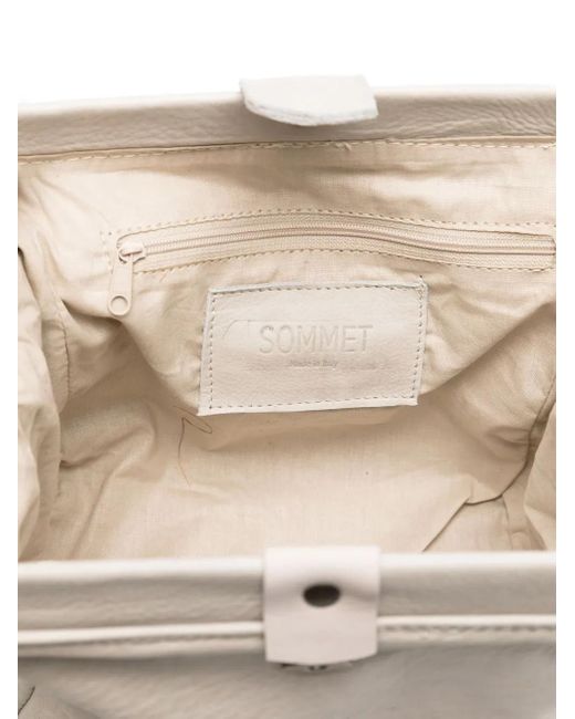 SOMMET White Flap-Closure Satchel Bag