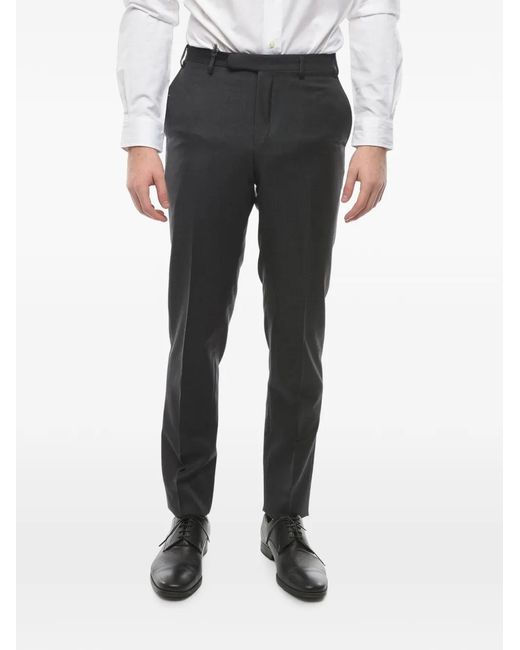 Corneliani Black Belt-Loops Trousers for men