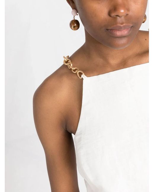 Cult Gaia White Joey Chain-Strap Top