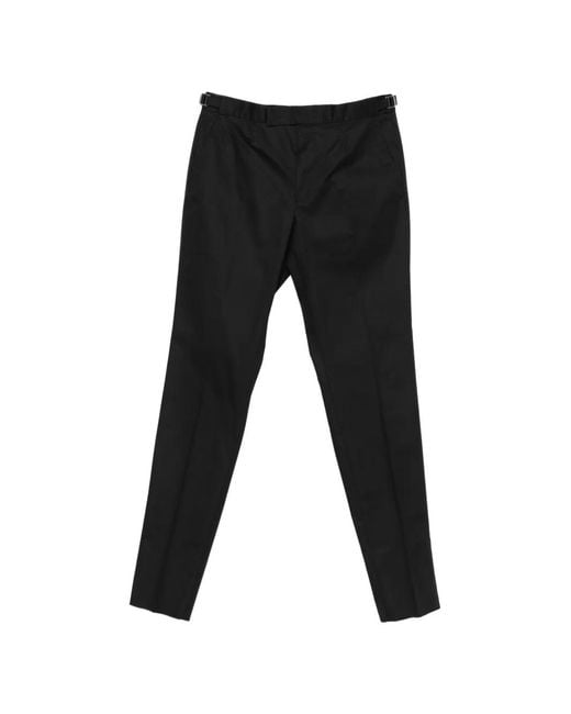Zegna Black Side-Adjuster Pressed-Crease Trousers for men