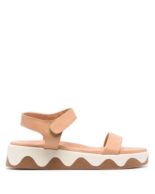 Ancient Greek Sandals Pink Salamina Wave-Detail Sandals