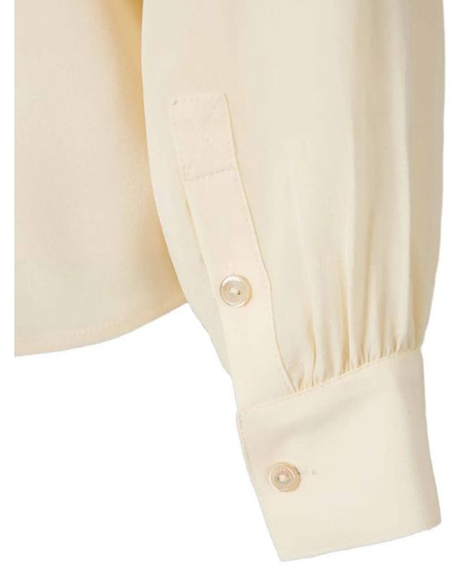 Ulla Johnson Natural Delvine Tie-Neck Shirt