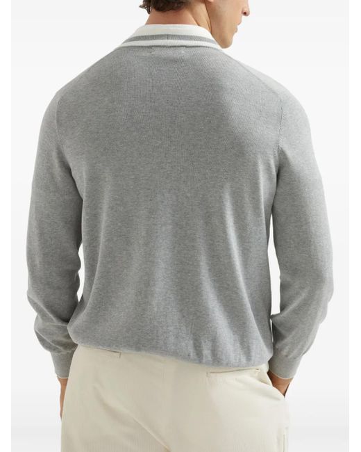 Brunello Cucinelli Gray Cotton Cardigan for men