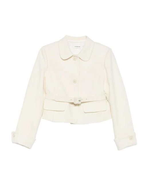 P.A.R.O.S.H. White Belted Buttoned Jacket