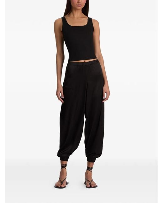 Alice + Olivia Black Declan Elasticated-Cuff Trousers