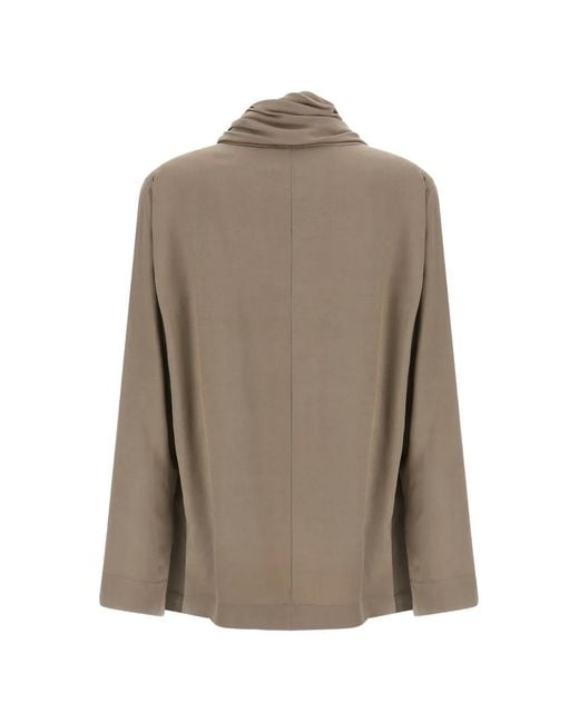 Nude Natural Draped Asymmetrical-Panel Blouse