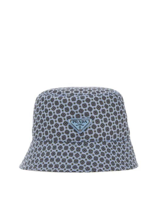 Prada Fischerhut mit Print in Blue für Herren