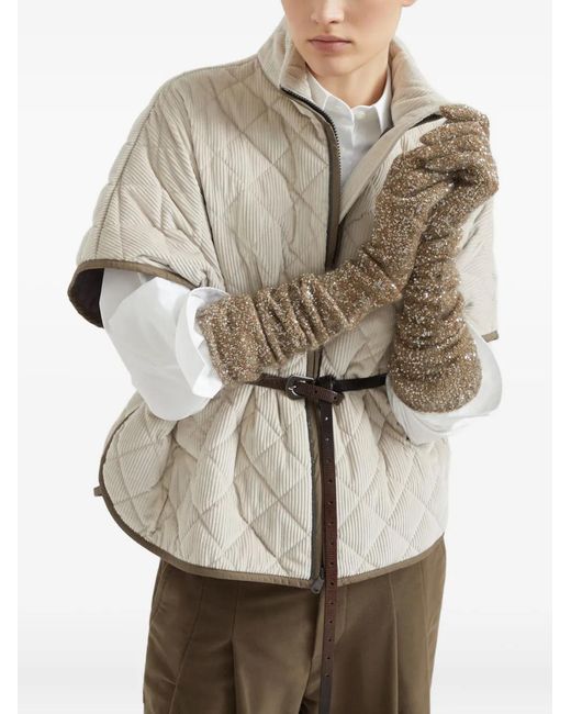 Brunello Cucinelli White Quilted Jacket
