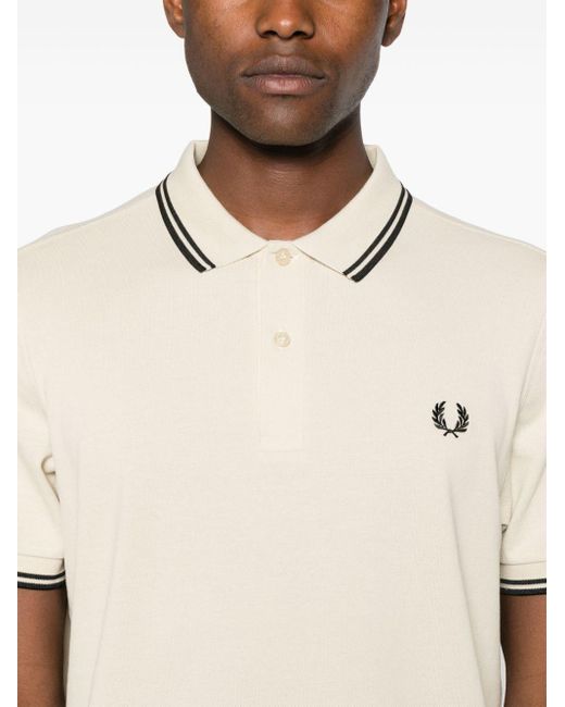 Fred Perry Natural Logo-embroidered Cotton Polo Shirt for men