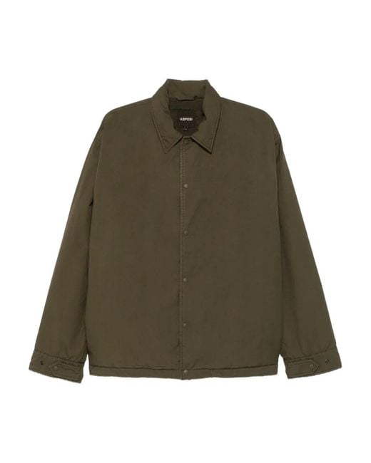 Aspesi Green Pollard Buttoned Overshirt for men