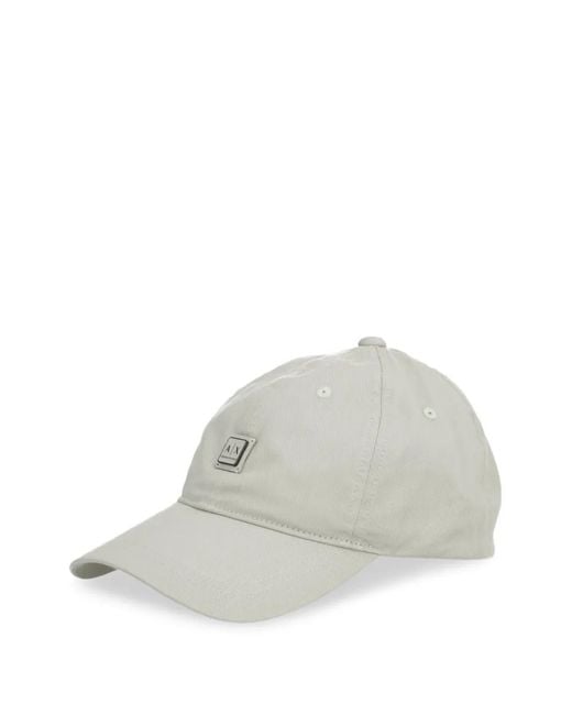 ARMANI EXCHANGE White Logo-Plaque Baseball Cap