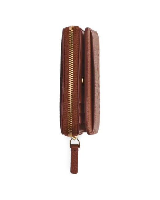 Marc Jacobs Brown Logo-Motif Grained-Leather Wallet