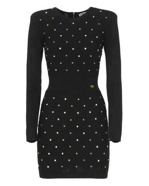 Elisabetta Franchi Black Mini Polka Dot Dress