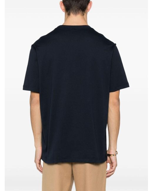 T-shirt en coton à logo brodé Brioni pour homme en coloris Blue