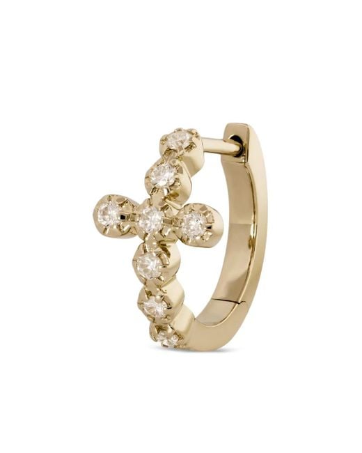 Orecchino A Cerchio Cross di Jacquie Aiche in Metallic