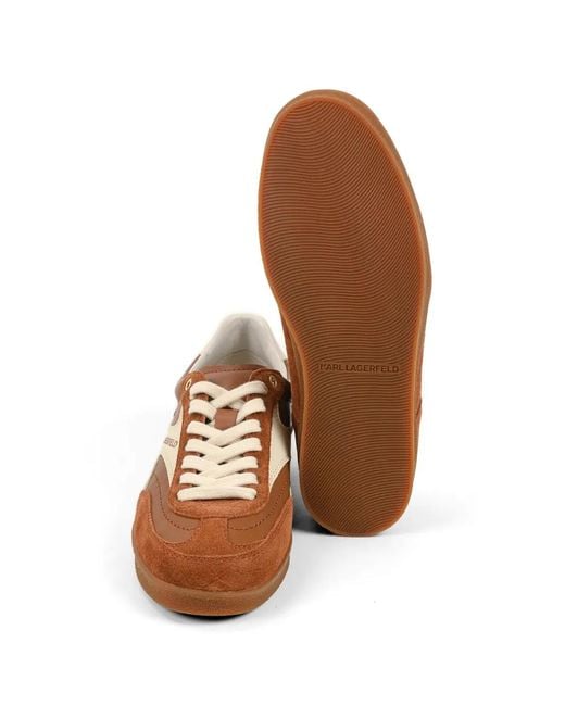 Karl Lagerfeld Brown Kandidate Lace-Up Panelled Sneakers