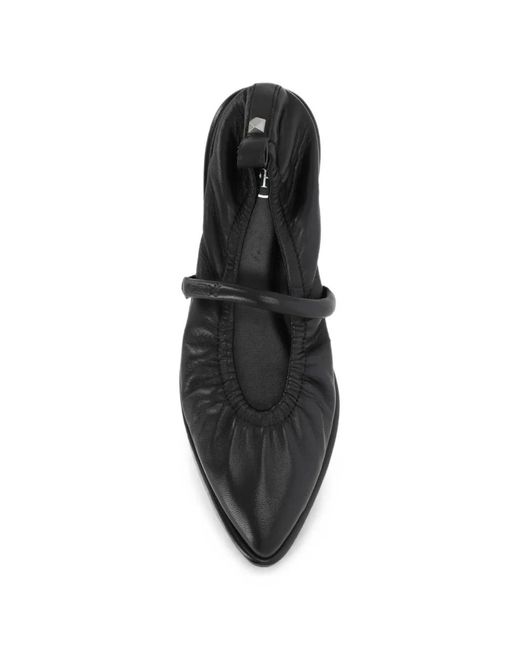 Ash Black Bella Pointed-Toe Elasticated Ballet Flats