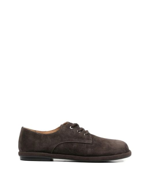 Linda Baumann Brown Suede Lace-Up Fastening Derby Shoes