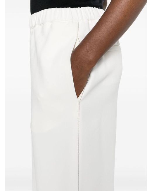 Pantaloni dritti con perline di Fabiana Filippi in White