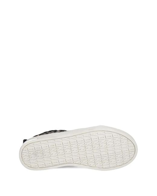 DKNY Black Leopard-Print Sneakers