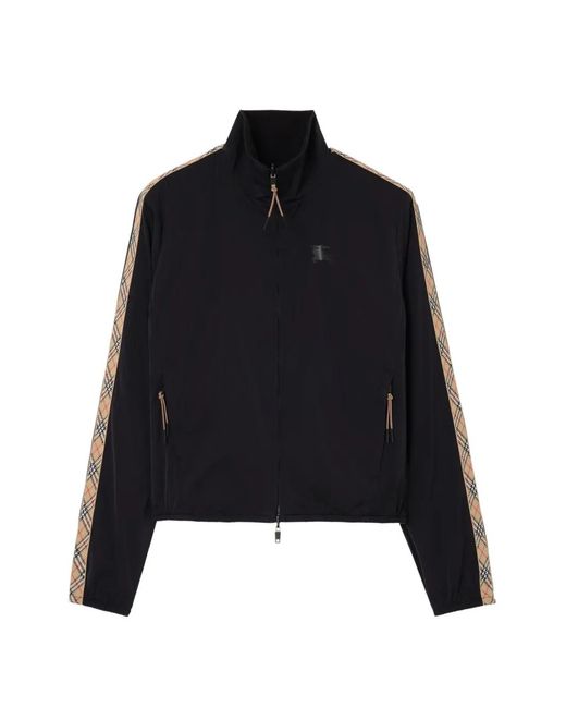 Burberry Black Veste En Nylon Stretch Réversible