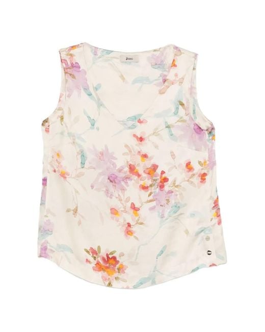 Herno White Haut À Fleurs