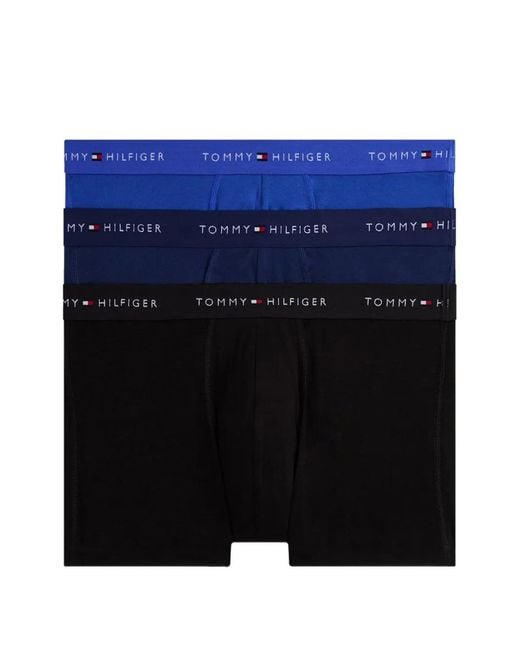 Tommy Hilfiger Blue Logo-Waistband Boxers (Pack Of Three) for men