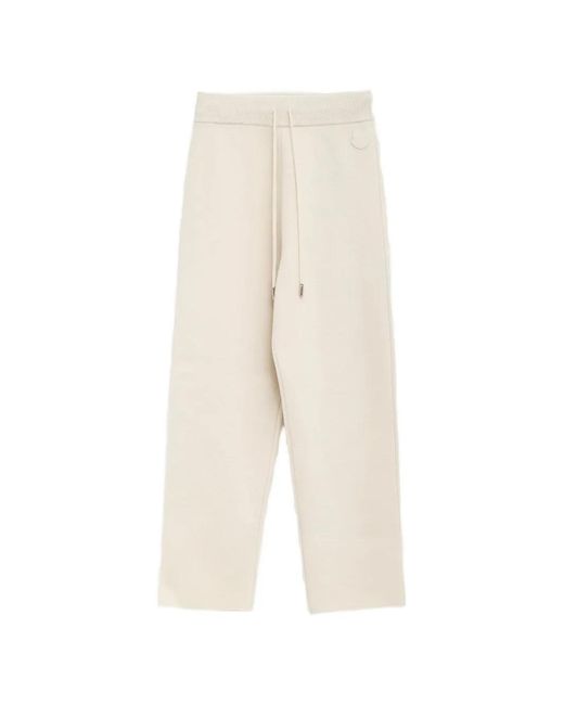 Moncler White Drawstring Trousers