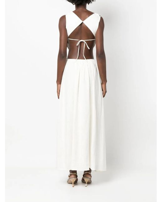 Cult Gaia White Open-Back Midi Dress