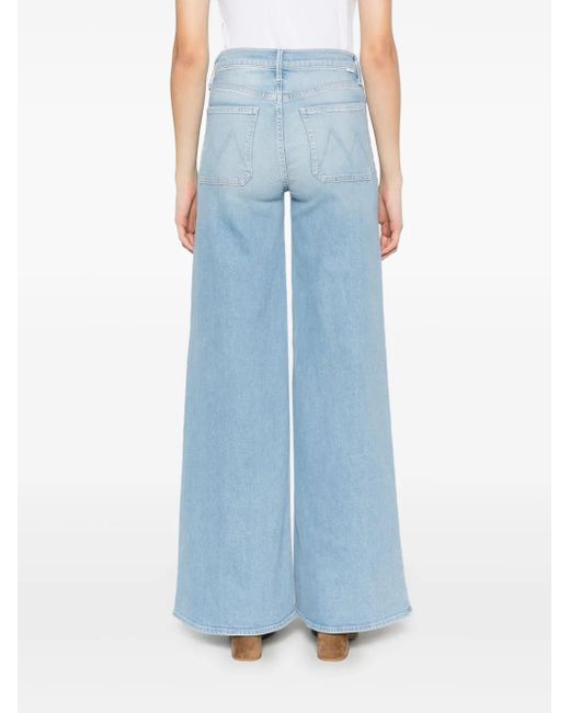 Mother Blue Patch-Pocket Undercover Sneak Jeans