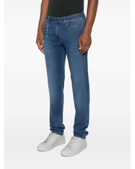Paul & Shark Blue Shark-Keychain Jeans for men