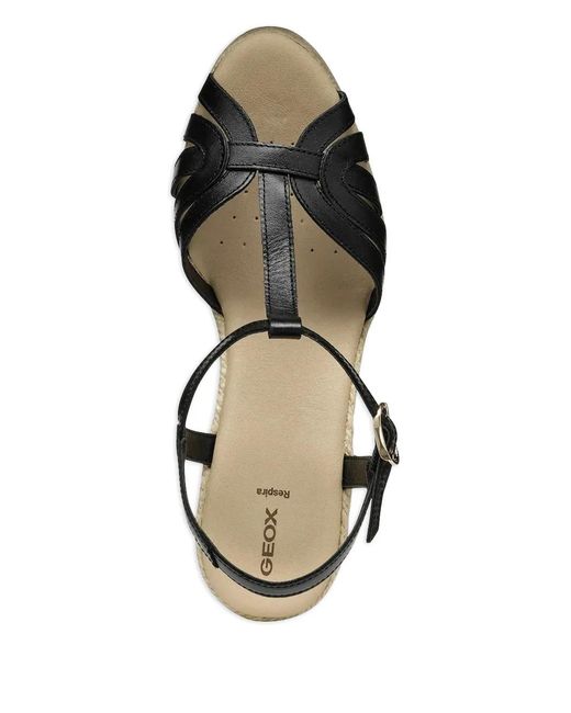 Geox Metallic 95Mm T-Bar Wedge Espadrilles