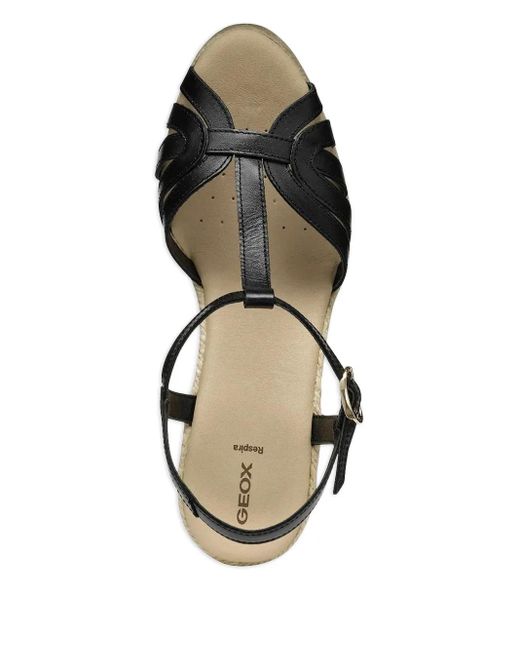 Geox Metallic 95Mm T-Bar Wedge Espadrilles